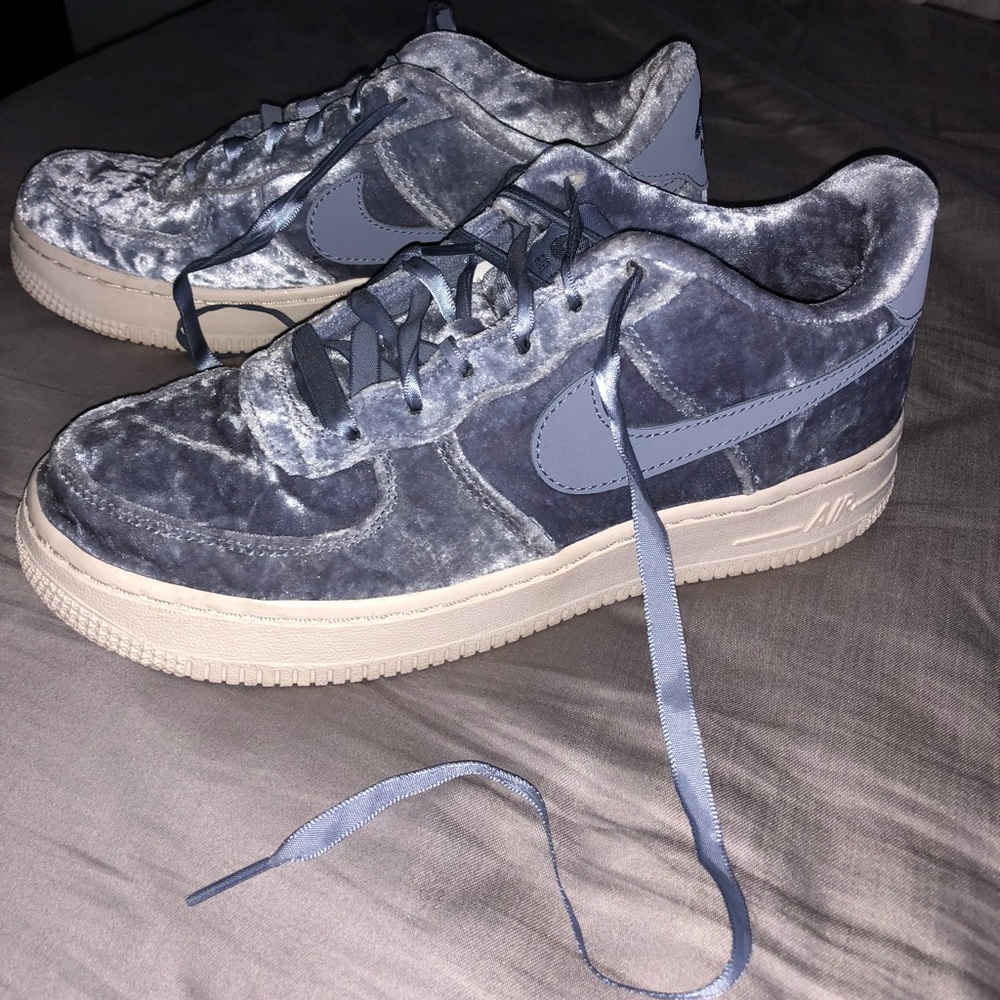 Blue Velvet Nike Air Force Ones